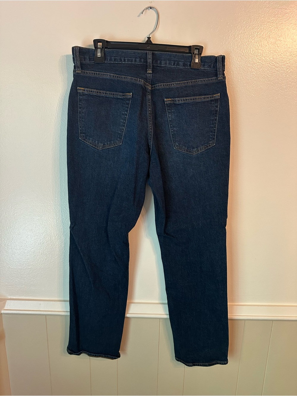 Old Navy Men’s Dark Blue Straight-Leg Jeans - Size: 33X30 built in tough/flex - Picture 5 of 10